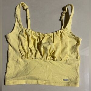 Hollister Light Yellow Ruched Tank Top